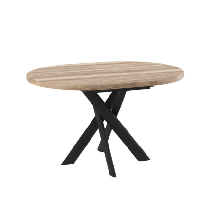 Стол RONALDO-100, круглый раздвижной 100(135), ДУБ КАНЬОН/ЧЕРНЫЙ RONALDO-100